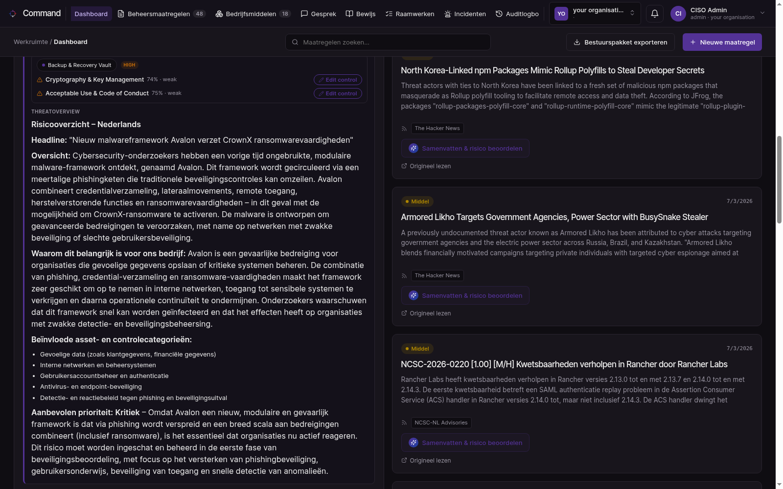 Van nieuwsbericht naar risicobrief