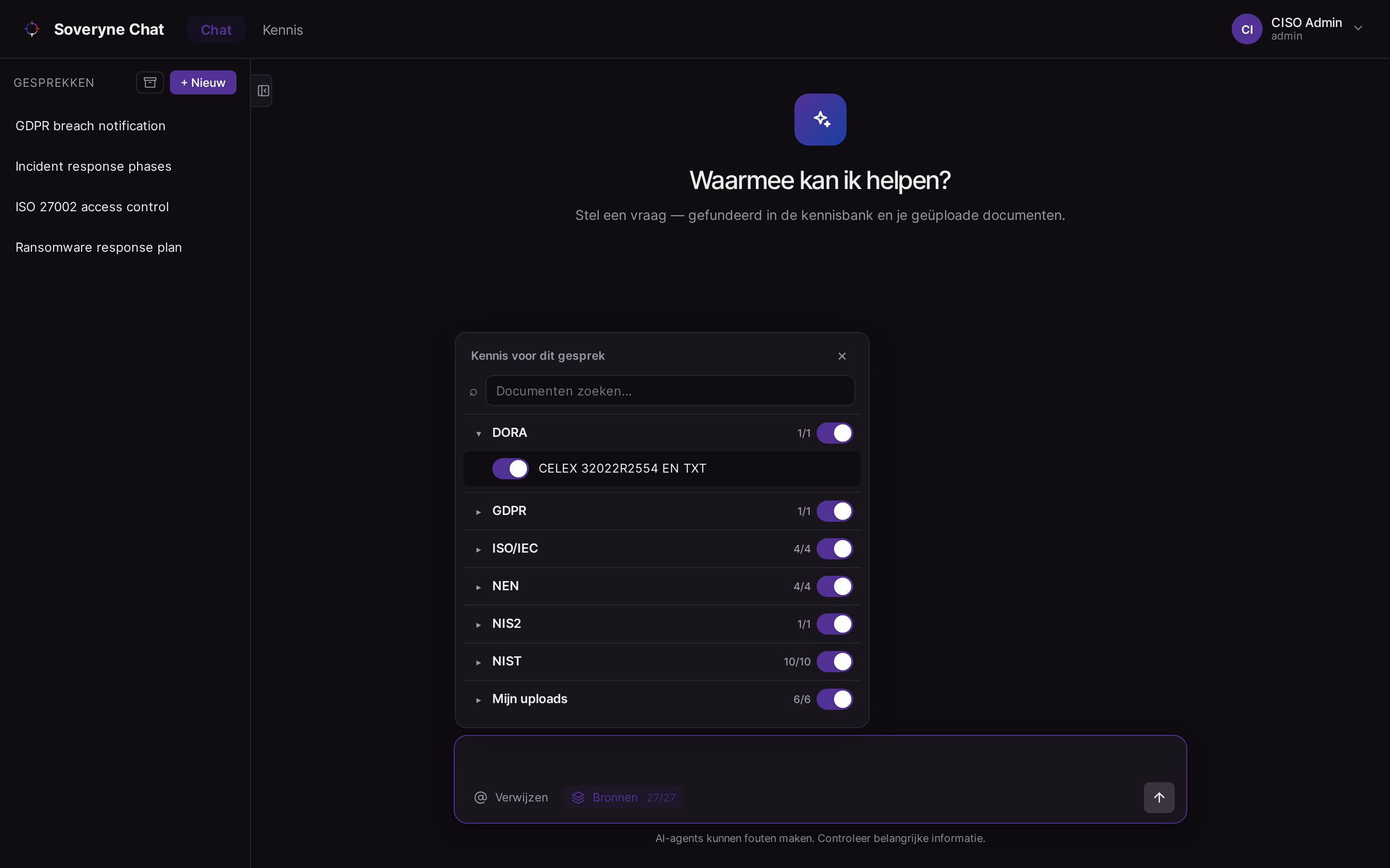 Scope elke chat op de juiste bronnen