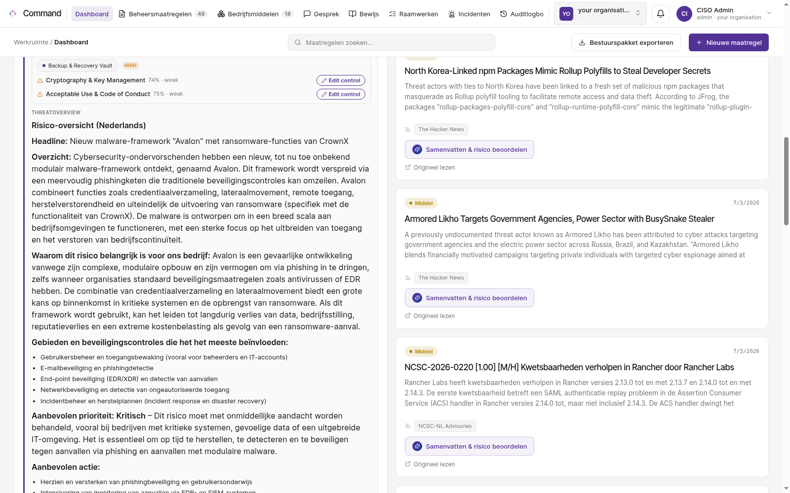 Van nieuwsbericht naar risicobrief