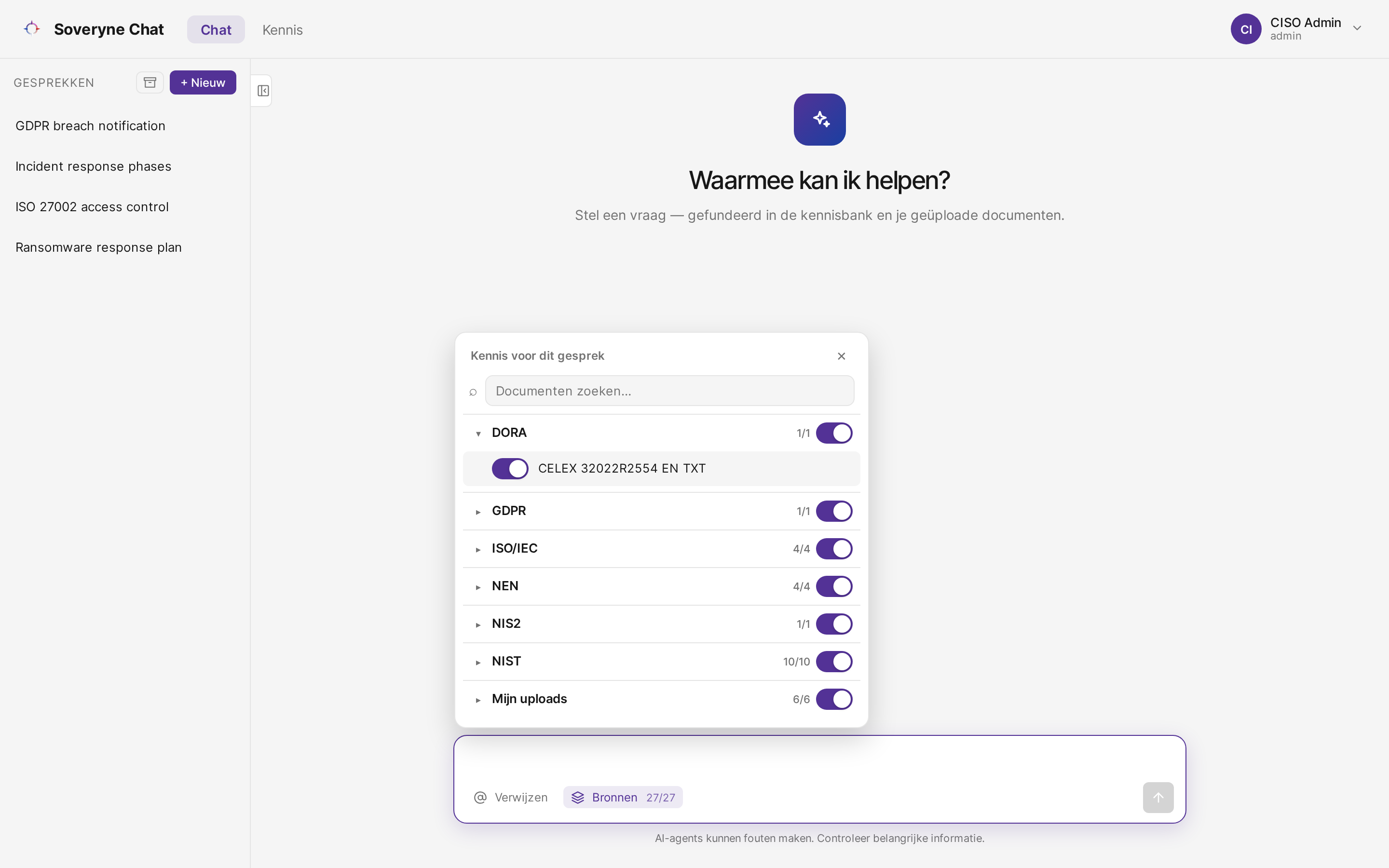 Scope elke chat op de juiste bronnen